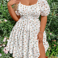 WYWH plus Size Elegant Pleated Chest Cutout Embroidered Dress