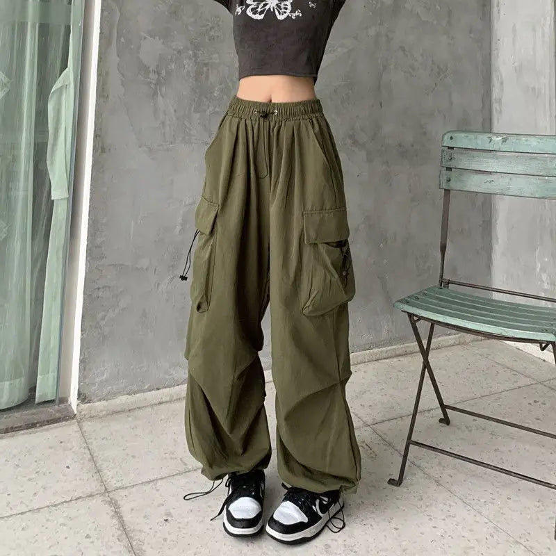 Women Casual Joggers Tech Pants Solid Low Waist Pants