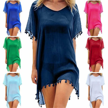 Women Beach Cover Up Lace Hollow Crochet Swimsuit Beach Dress