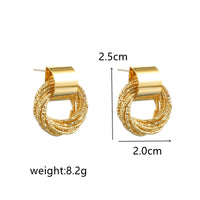 Retro Metal Gold Color Multiple Small Circle Stud Earrings