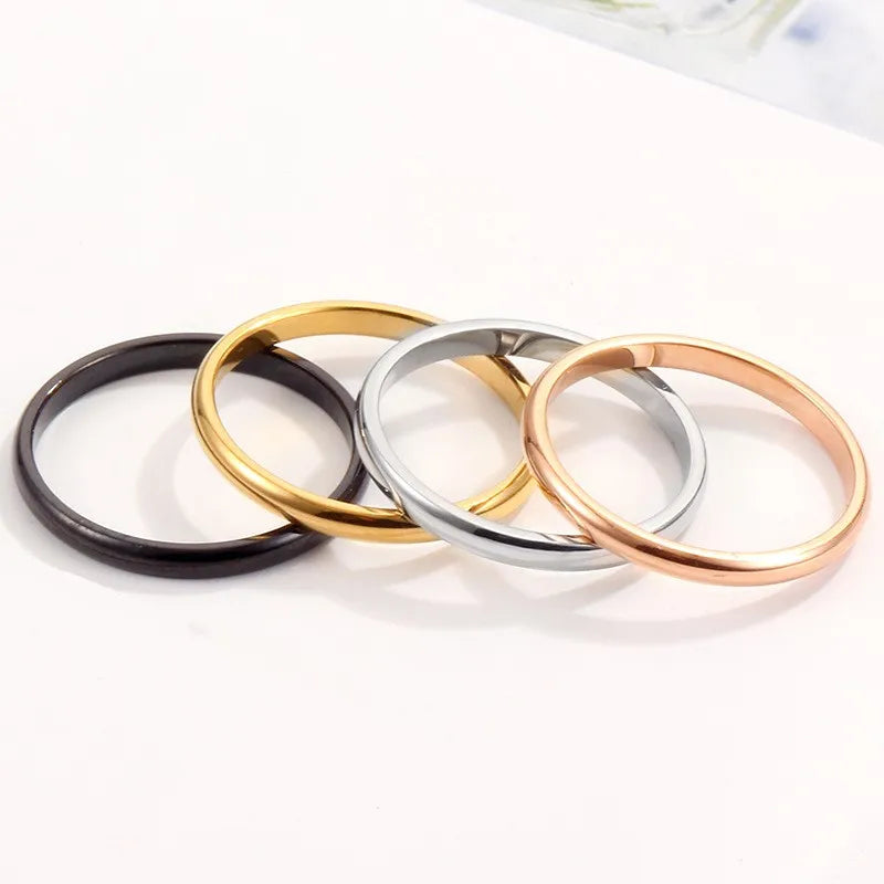 Stackable Ring Stainless Steel Plain Band Knuckle Midi Ring