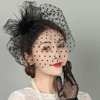 Fashion Women Feather Net Yarns Hat Wedding