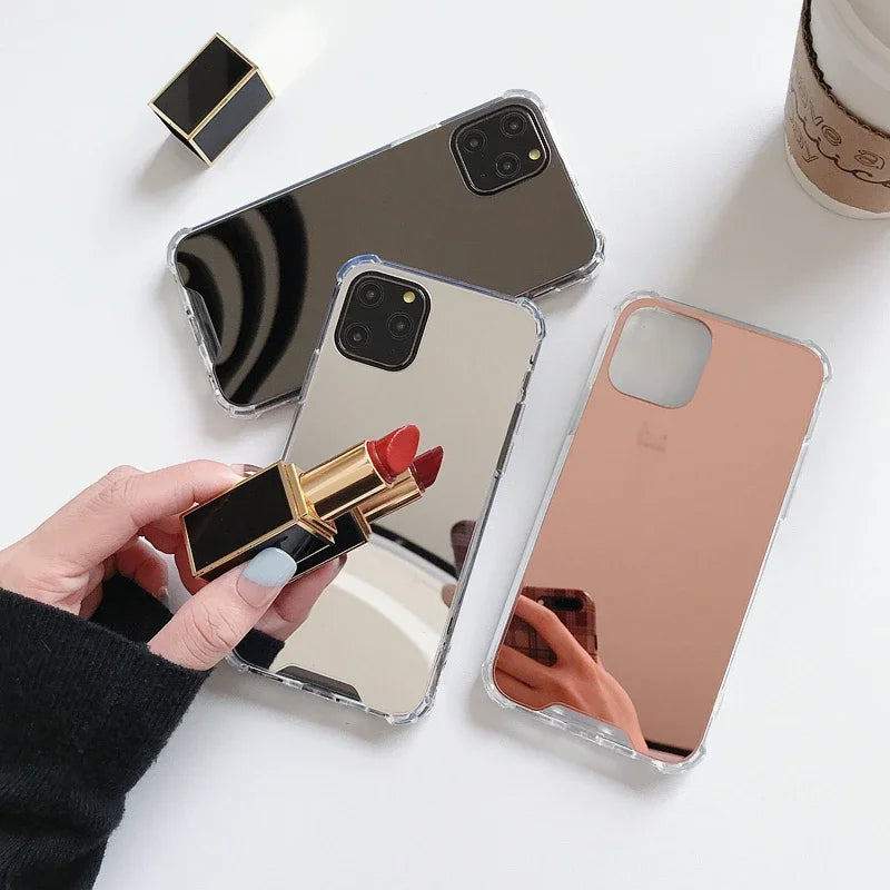 Fashion Mirror TPU Phone Case For iPhone 15 14 13 12 11 Pro Max