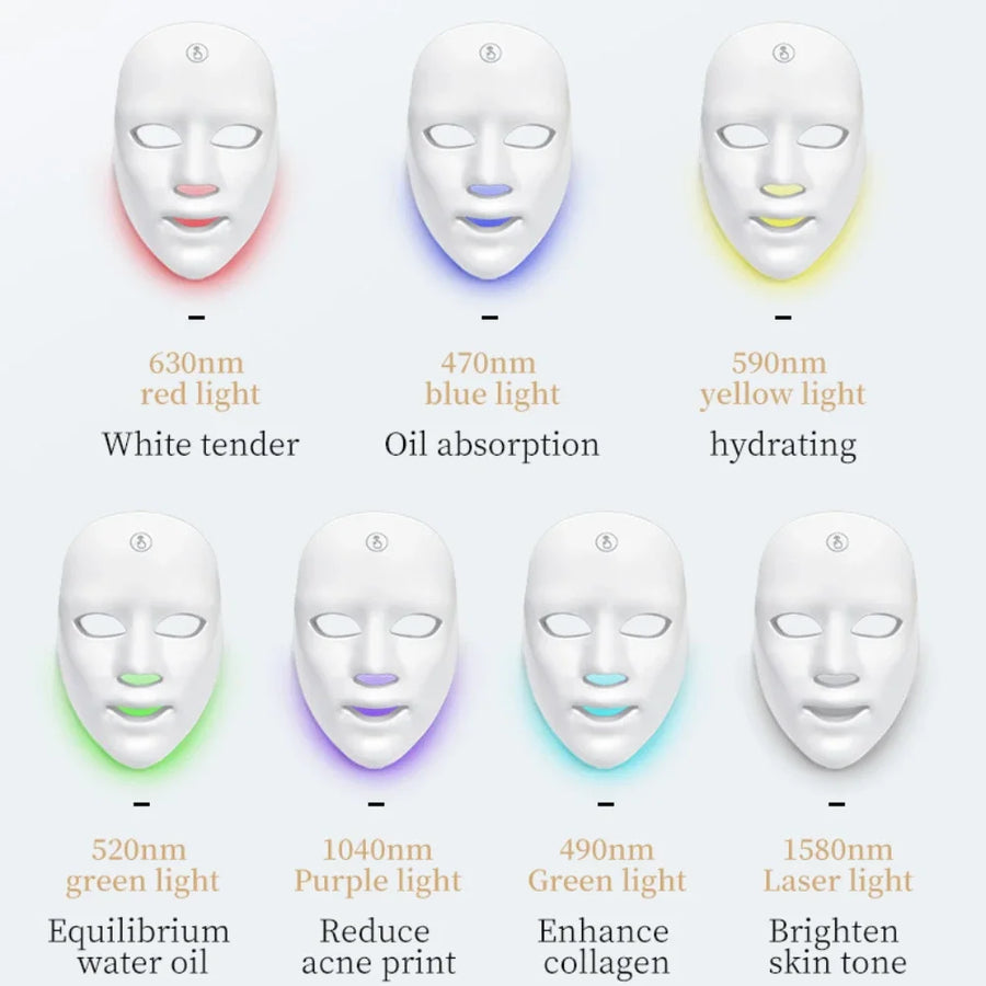 7 Colours LED Light Mask Rechargeable Skin Care