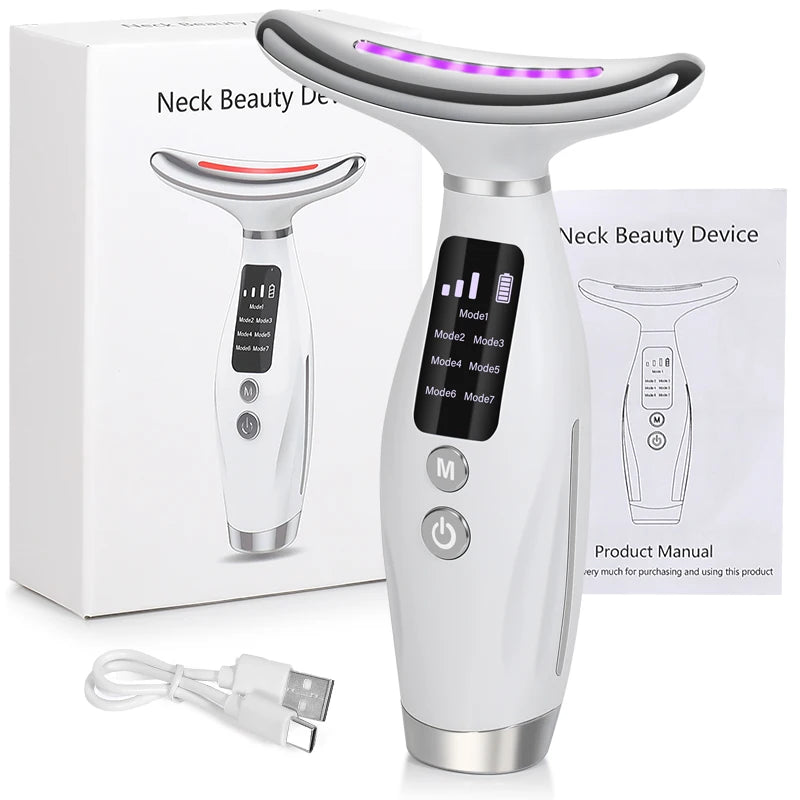 Neck face beauty device vibration massage for face